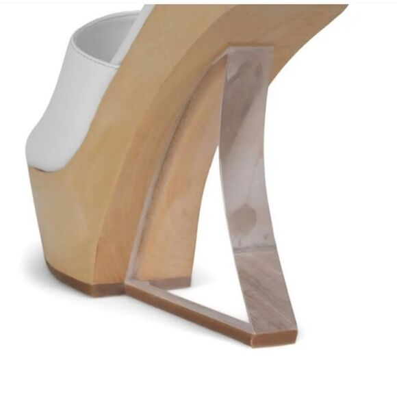 New Jeffrey Campbell Pellucid Platform Sandal white clear unique high heel sz 9 - Picture 3 of 9